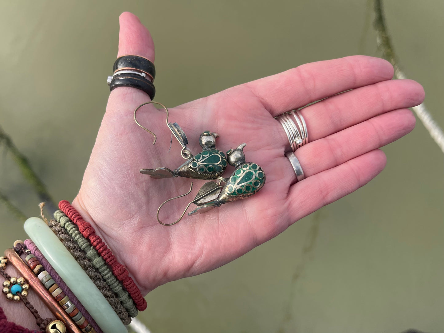 Gypsy jewellery, vintage bird earrings, silver bird earrings, vintage bird jewellery, ethical jewellery,  gypsy earrings, unusual gift ideas