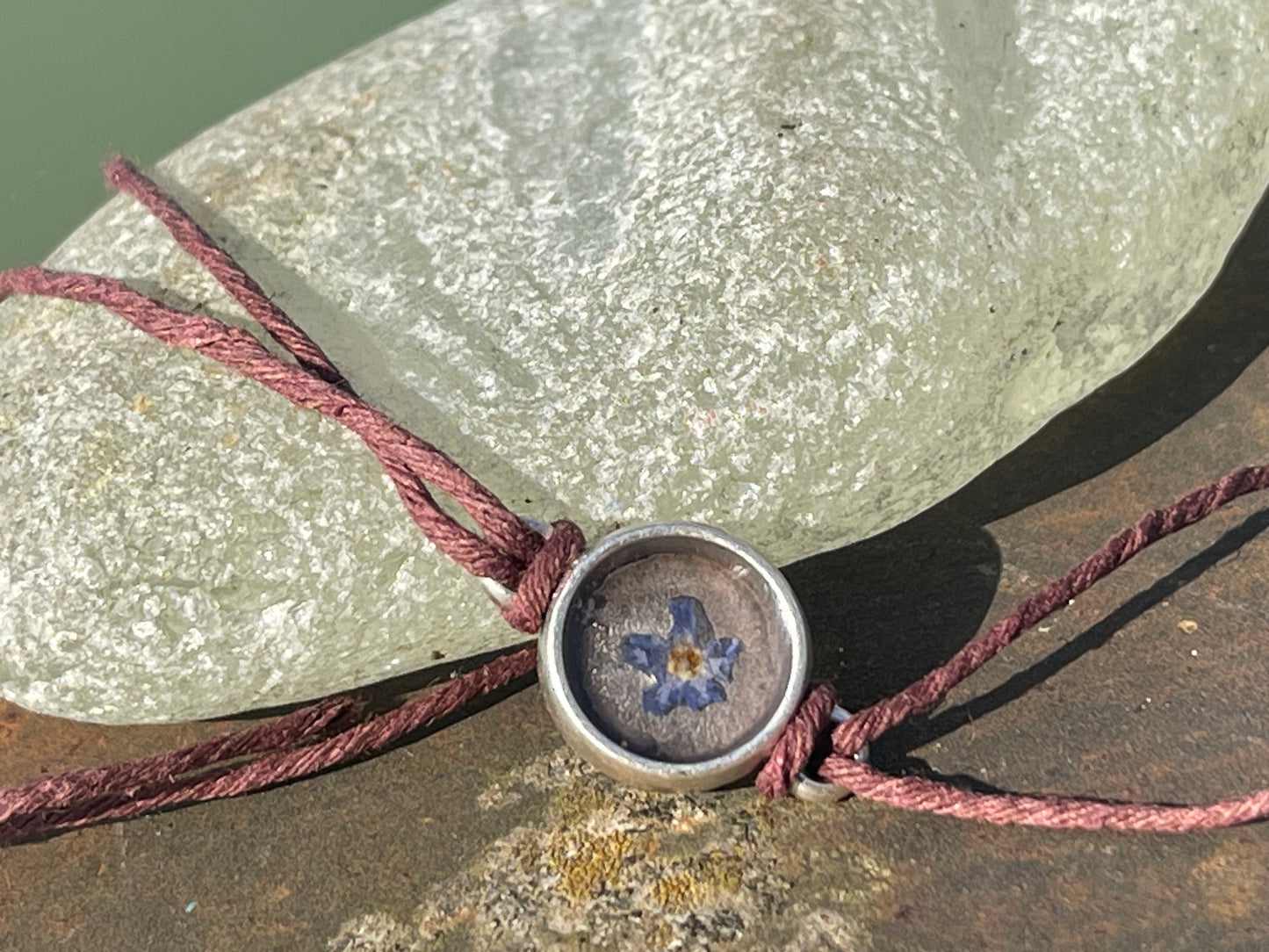 Forget-me-not bracelet or choker necklace. Boho gift for her, flower bracelet, remembrance bracelet, gardeners gift, Forget me not jewellery