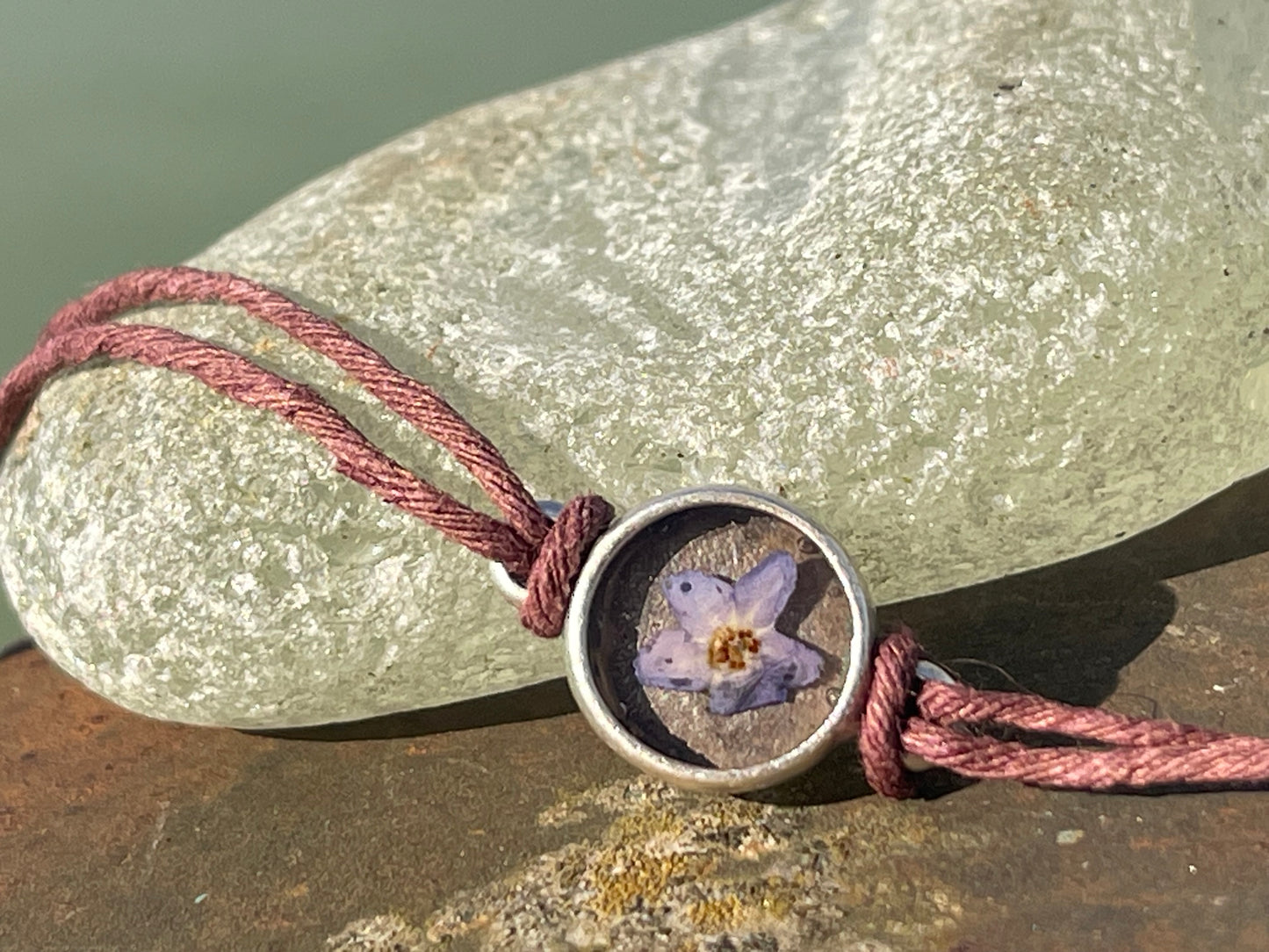 Forget-me-not bracelet or choker necklace. Boho gift for her, flower bracelet, remembrance bracelet, gardeners gift, Forget me not jewellery