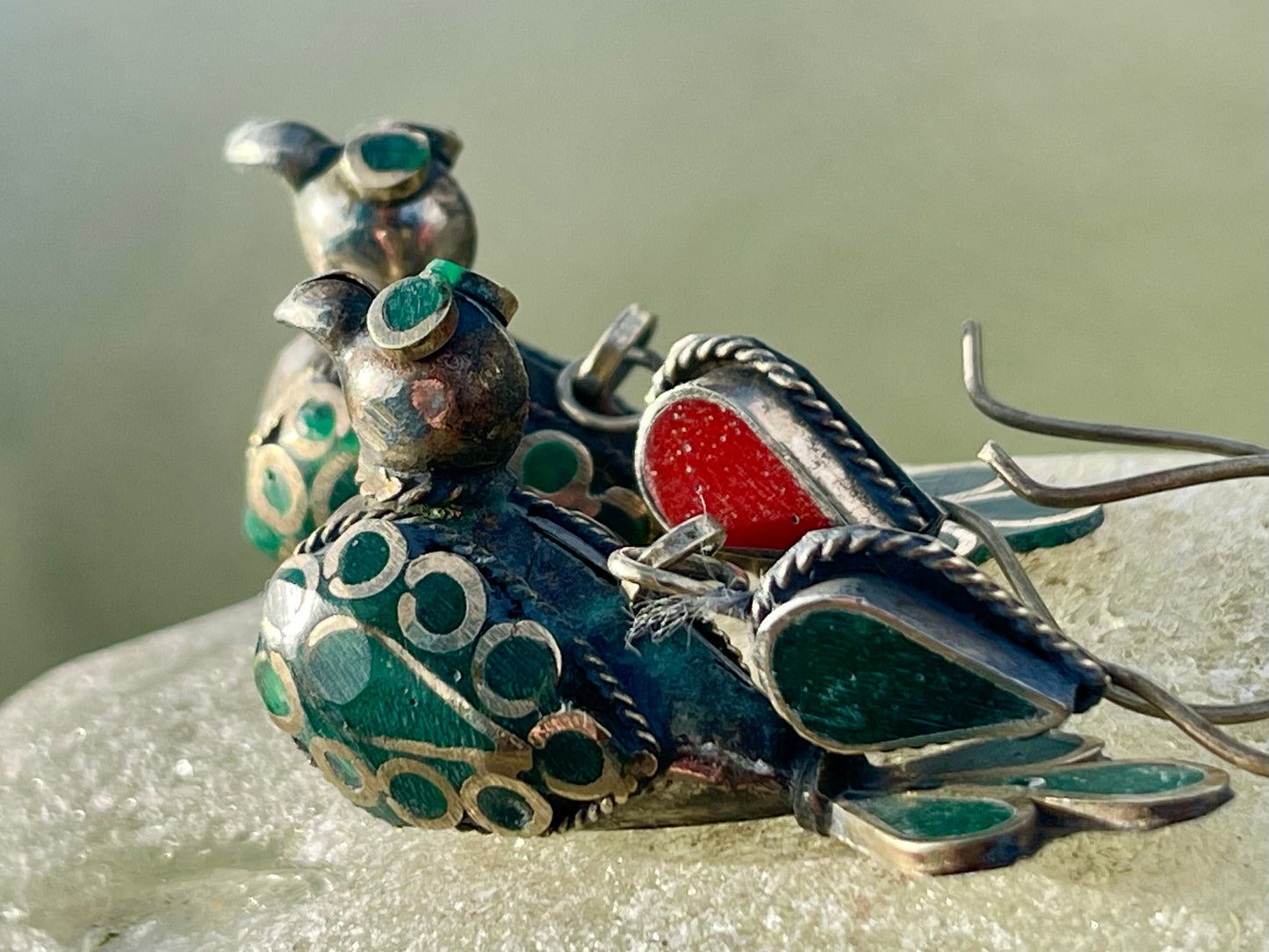 Gypsy jewellery, vintage bird earrings, silver bird earrings, vintage bird jewellery, ethical jewellery,  gypsy earrings, unusual gift ideas