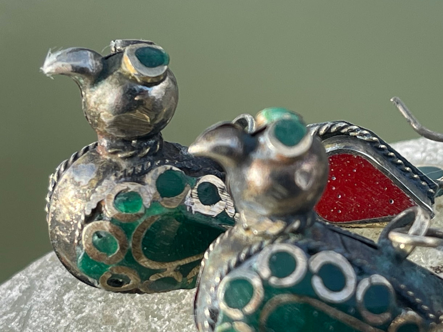 Gypsy jewellery, vintage bird earrings, silver bird earrings, vintage bird jewellery, ethical jewellery,  gypsy earrings, unusual gift ideas