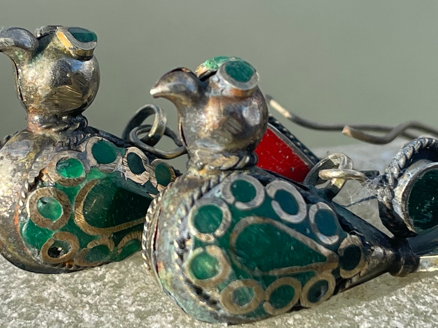 Gypsy jewellery, vintage bird earrings, silver bird earrings, vintage bird jewellery, ethical jewellery,  gypsy earrings, unusual gift ideas