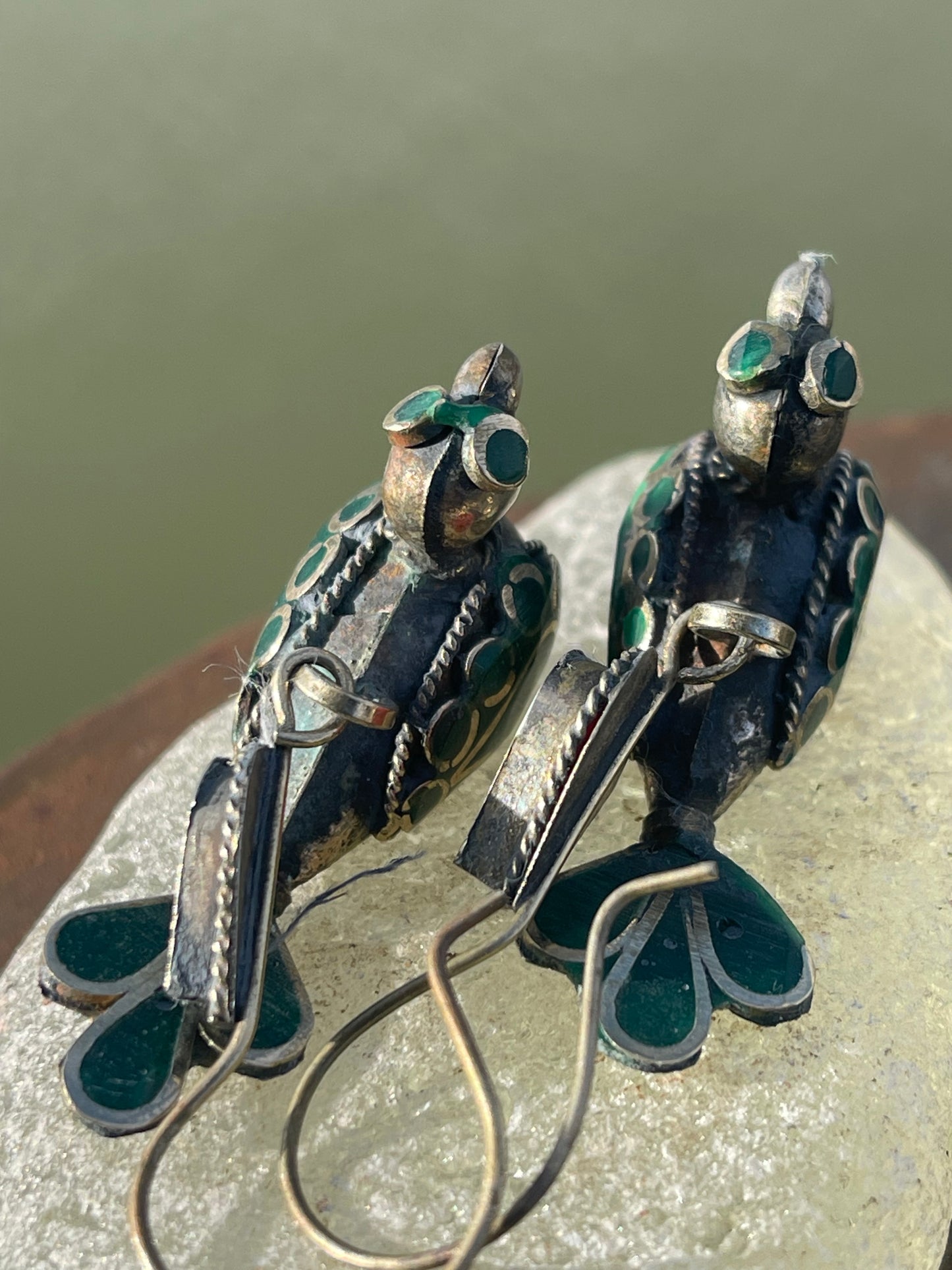 Gypsy jewellery, vintage bird earrings, silver bird earrings, vintage bird jewellery, ethical jewellery,  gypsy earrings, unusual gift ideas