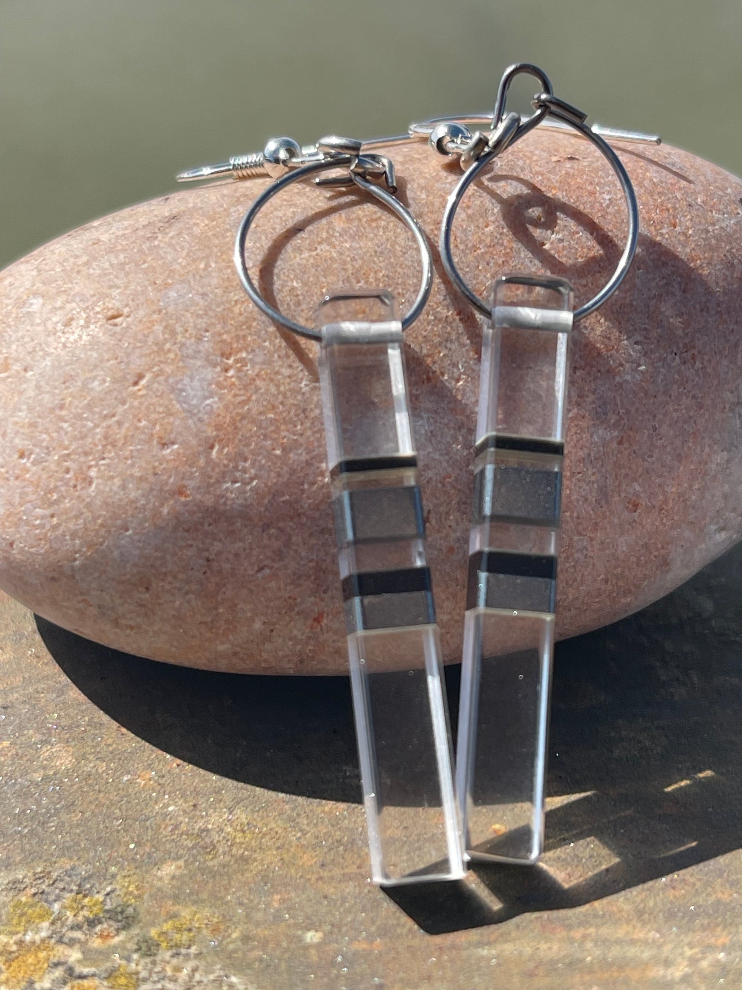 Quartz earrings on recycled sterling silver. Unusual gemstone earrings, quartz jewellery, boho earrings, handmade ethical jewellery