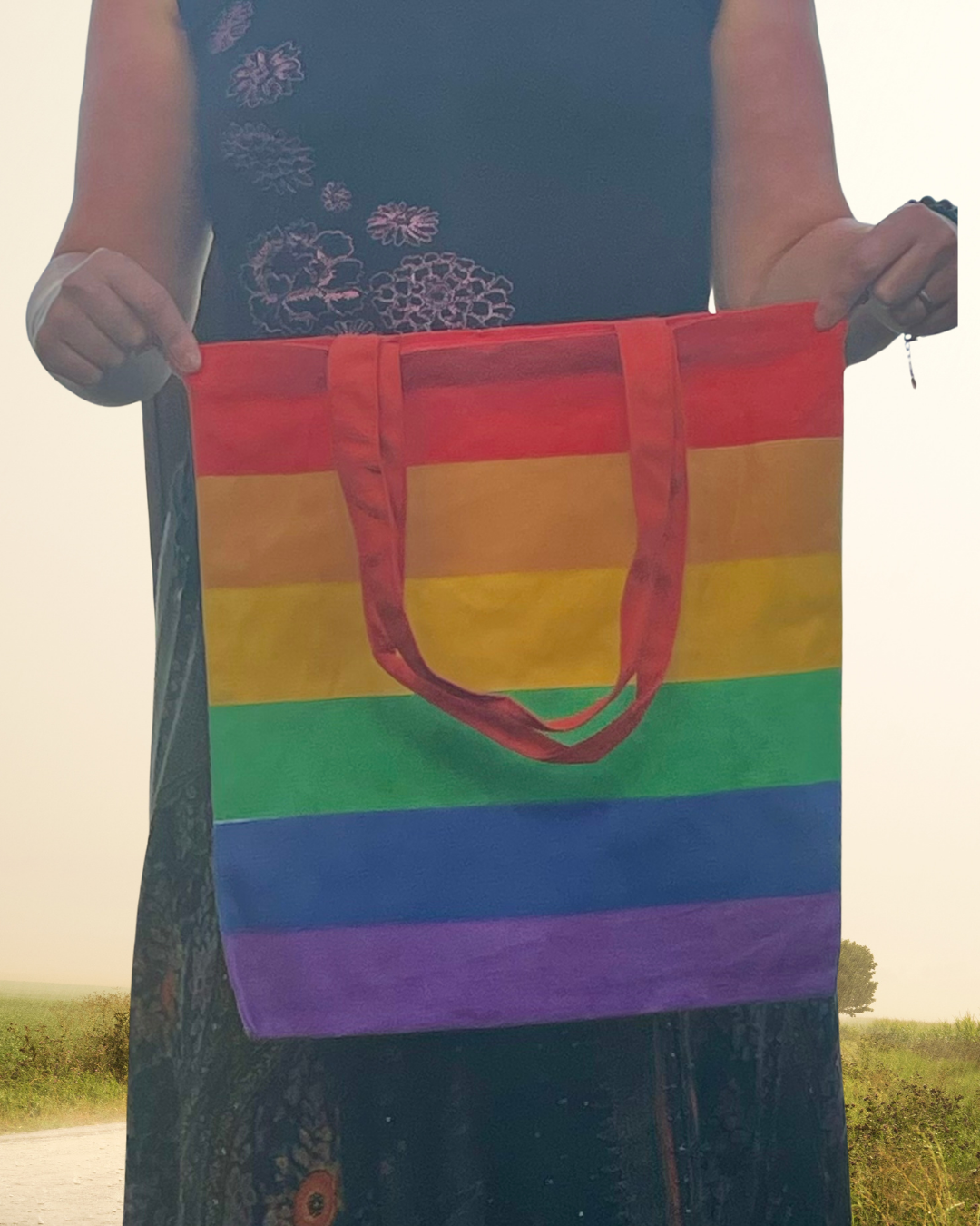 Eco Friendly Recycled Cotton Rainbow Bag.