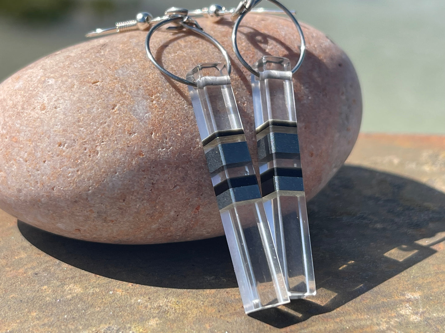 Quartz earrings on recycled sterling silver. Unusual gemstone earrings, quartz jewellery, boho earrings, handmade ethical jewellery