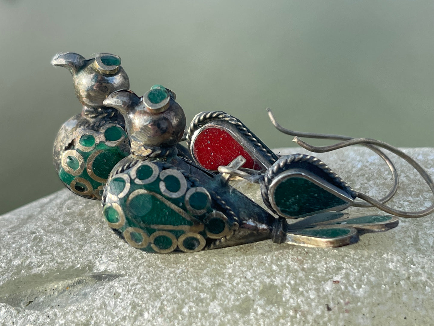 Gypsy jewellery, vintage bird earrings, silver bird earrings, vintage bird jewellery, ethical jewellery,  gypsy earrings, unusual gift ideas