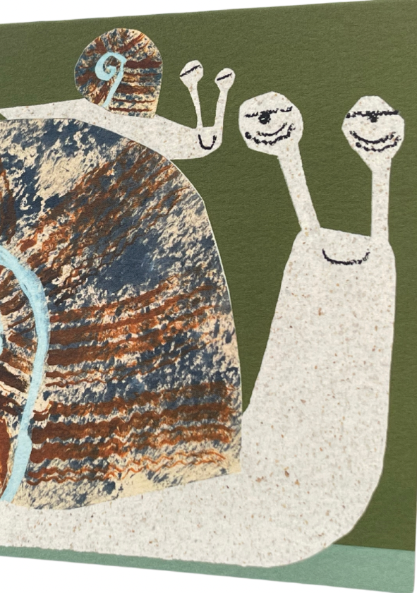 Snail Family. cute recycled snail card. Handmade cards.