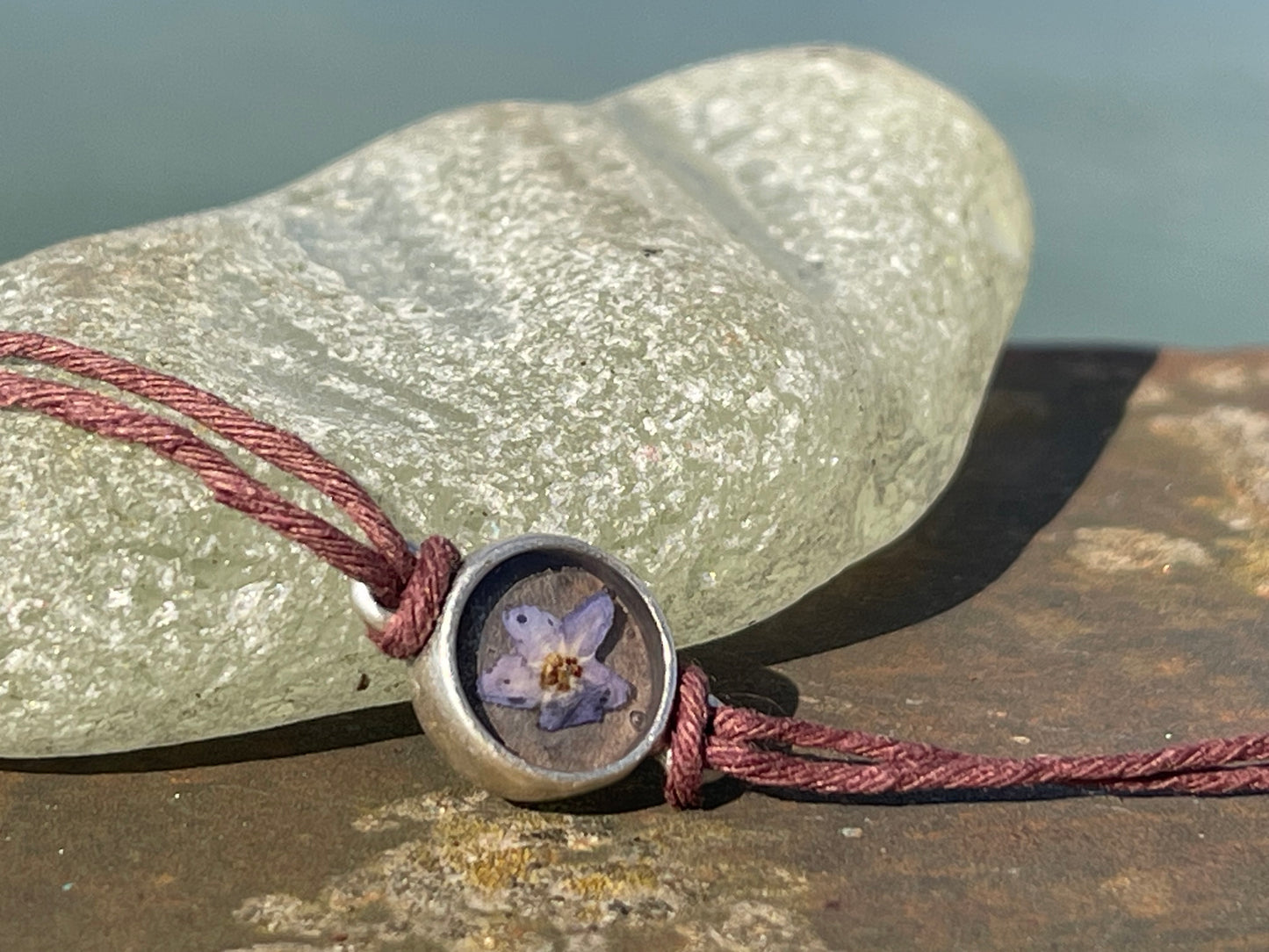 Forget-me-not bracelet or choker necklace. Boho gift for her, flower bracelet, remembrance bracelet, gardeners gift, Forget me not jewellery