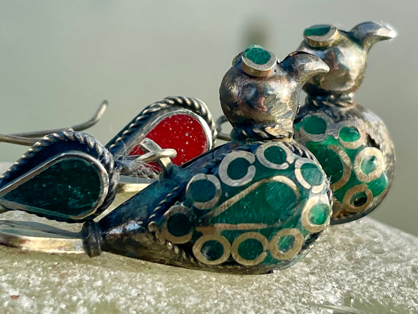 Gypsy jewellery, vintage bird earrings, silver bird earrings, vintage bird jewellery, ethical jewellery,  gypsy earrings, unusual gift ideas