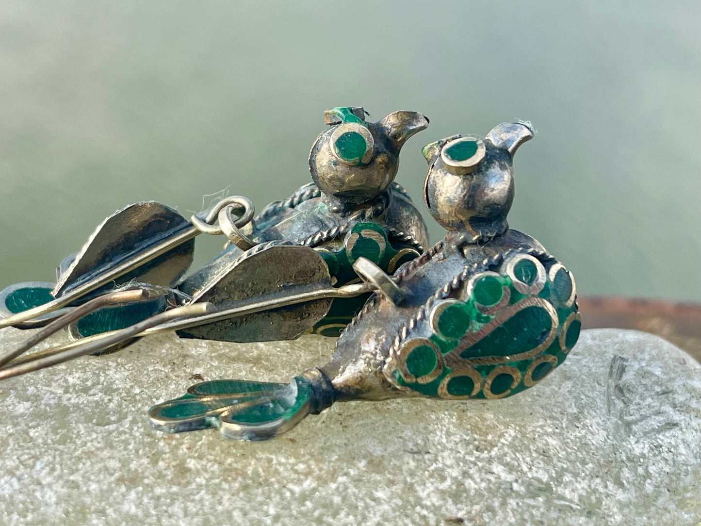 Gypsy jewellery, vintage bird earrings, silver bird earrings, vintage bird jewellery, ethical jewellery,  gypsy earrings, unusual gift ideas