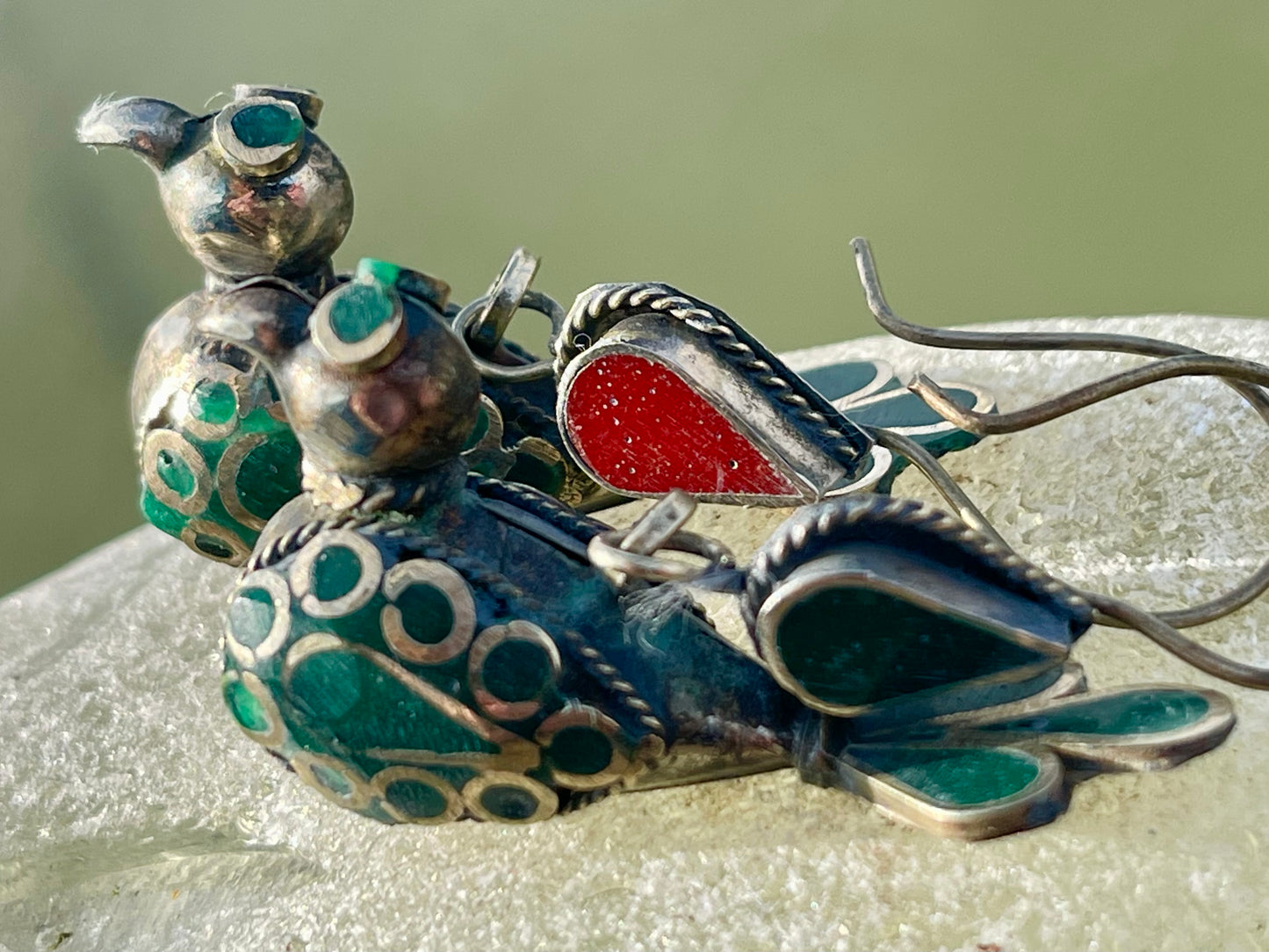 Gypsy jewellery, vintage bird earrings, silver bird earrings, vintage bird jewellery, ethical jewellery,  gypsy earrings, unusual gift ideas