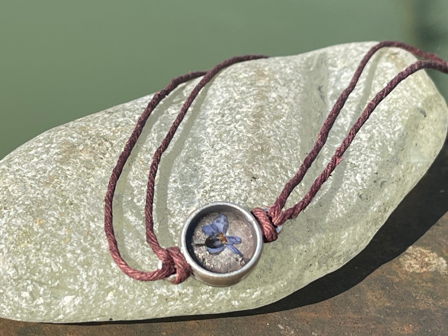 Forget-me-not bracelet or choker necklace. Boho gift for her, flower bracelet, remembrance bracelet, gardeners gift, Forget me not jewellery