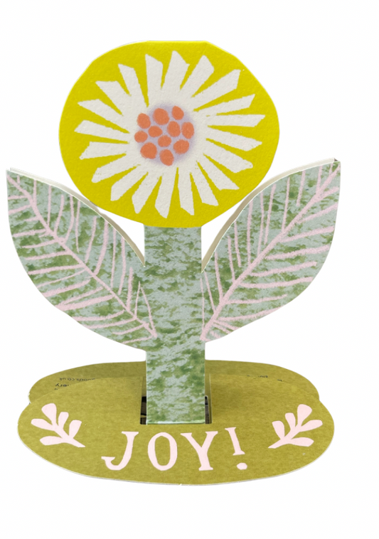 Pop Up Flower Card. Recycled card. I Joy Card.