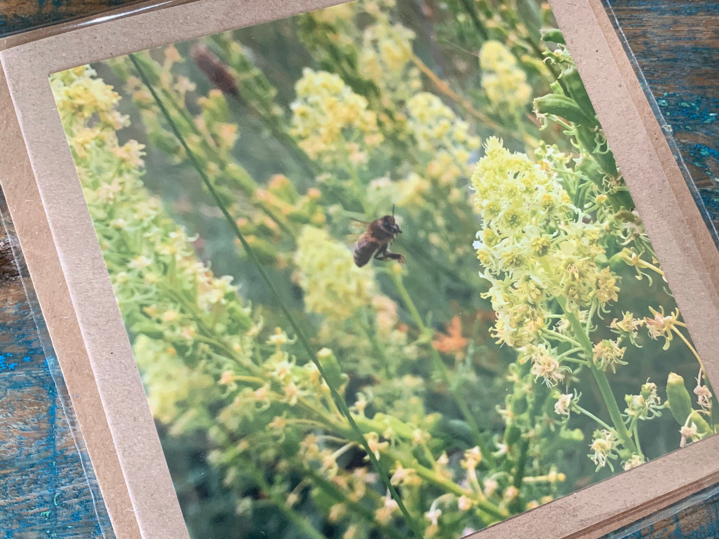 Bee card, recycled card, birthday card. Eco friendly card. Handmade card. Thank you card, blank gift card, English nature card, gift for her