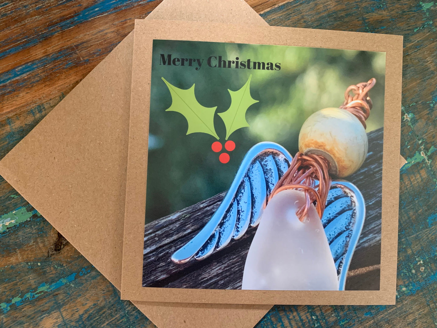 Angel card, recycled Christmas card, unusual christmas card. Eco friendly christmas card. Handmade Christmas card, unique Christmas card