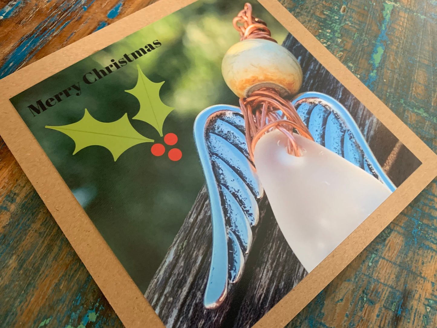 Angel card, recycled Christmas card, unusual christmas card. Eco friendly christmas card. Handmade Christmas card, unique Christmas card