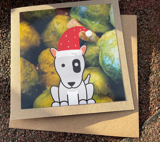 Sprout card, recycled Christmas card, eco friendly Christmas card, Handmade Christmas card, Dog Christmas card, Ethical Christmas gifts