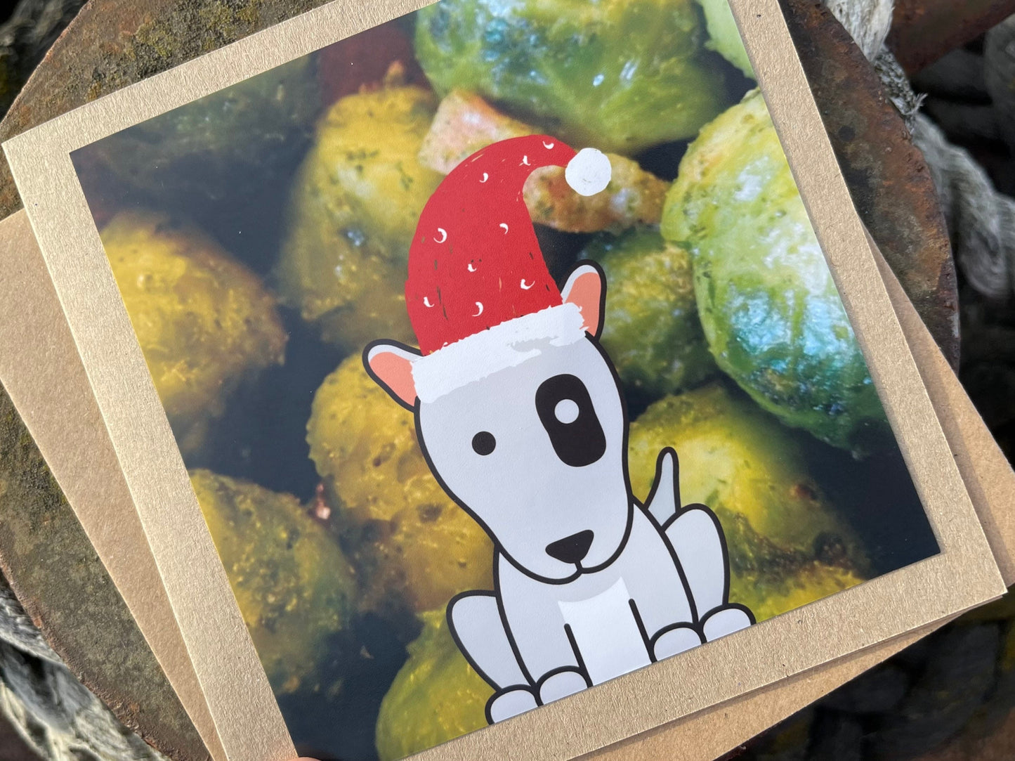 Sprout card, recycled Christmas card, eco friendly Christmas card, Handmade Christmas card, Dog Christmas card, Ethical Christmas gifts