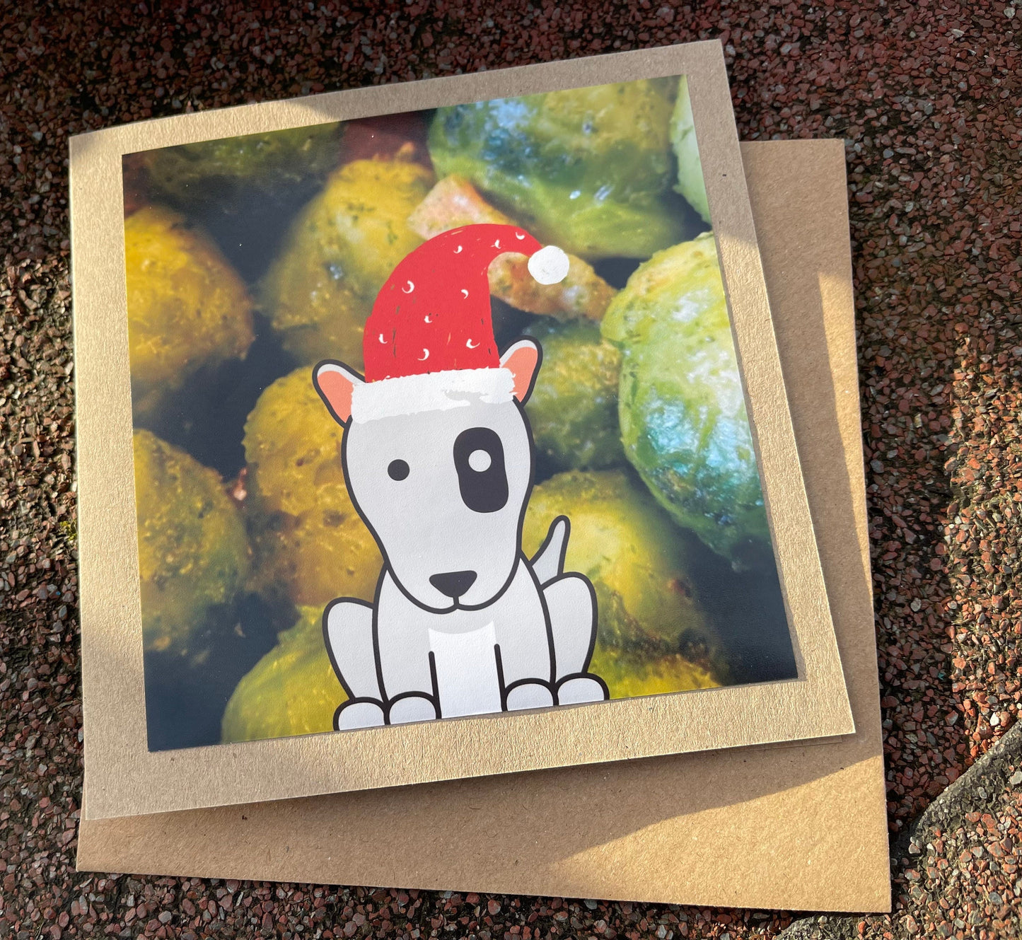 Sprout card, recycled Christmas card, eco friendly Christmas card, Handmade Christmas card, Dog Christmas card, Ethical Christmas gifts