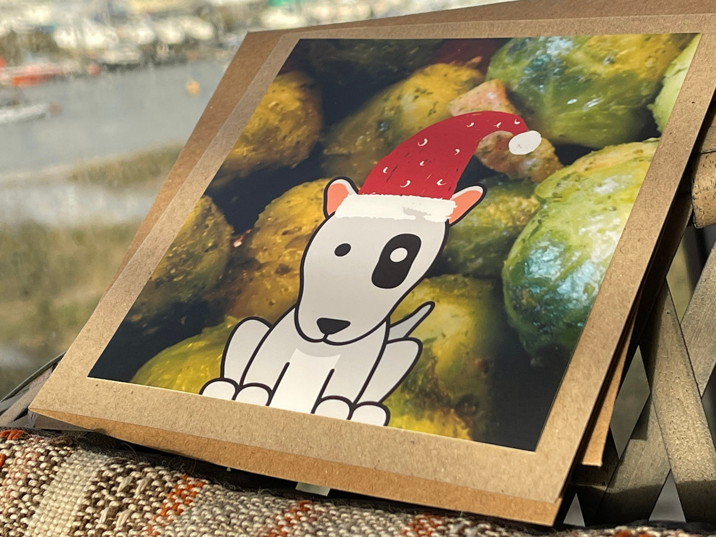 Sprout card, recycled Christmas card, eco friendly Christmas card, Handmade Christmas card, Dog Christmas card, Ethical Christmas gifts