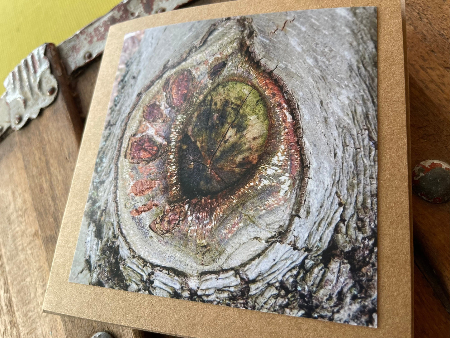 Handmade card, recycled card. Tree card. Arty card Eco friendly card, boho card, greetings card, rustic card, condolence card sunflower card