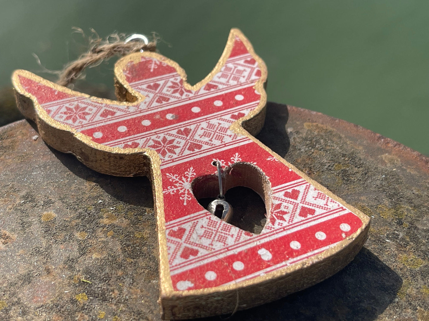 Three handmade Christmas tree decorations, eco friendly Christmas baubles, traditional Christmas decorations for the tree, angel decorations