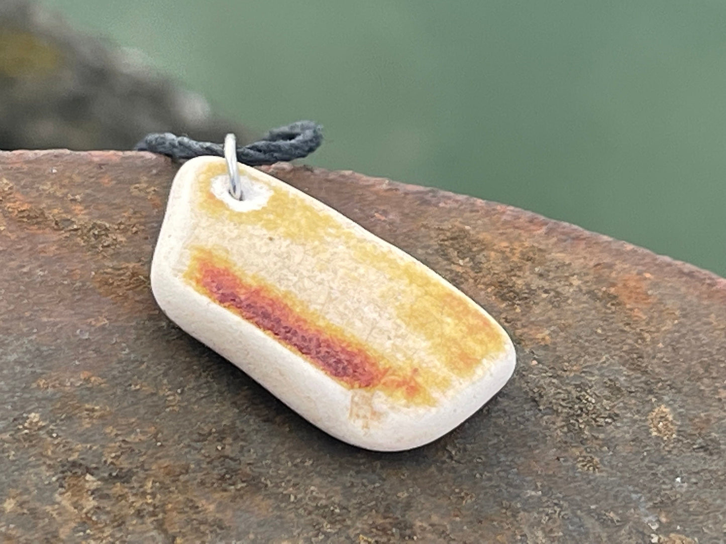 Eco friendly necklace, sea pottery necklace, eco friendly gift for her. Ethical jewellery, boho gift for ocean lover. Boho beach jewellery