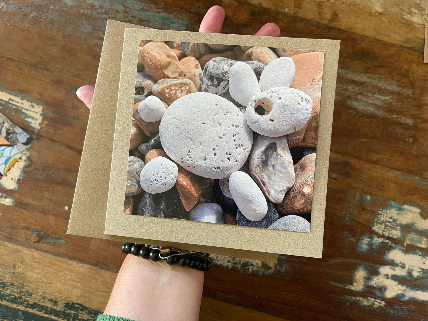 Handmade card, recycled card, seaside card, unuaual birthday card, rabbit card, eco friendly cards, eco card, recycled cards, bunny card