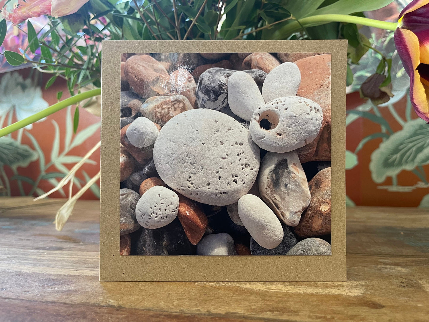 Handmade card, recycled card, seaside card, unuaual birthday card, rabbit card, eco friendly cards, eco card, recycled cards, bunny card