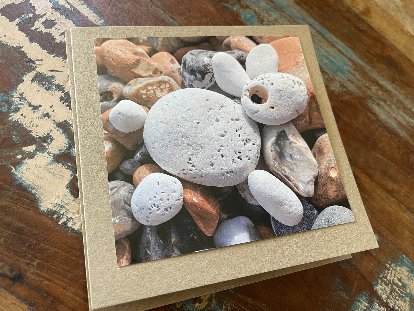 Handmade card, recycled card, seaside card, unuaual birthday card, rabbit card, eco friendly cards, eco card, recycled cards, bunny card