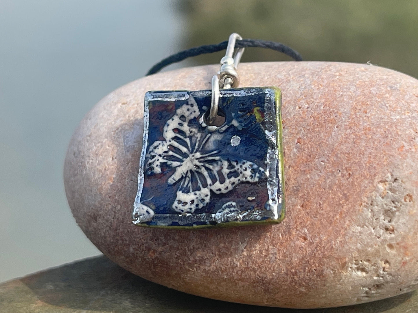 Unique Handmade Blue Butterfly Necklace - Boho Ethical Jewelry. Unique gift for her