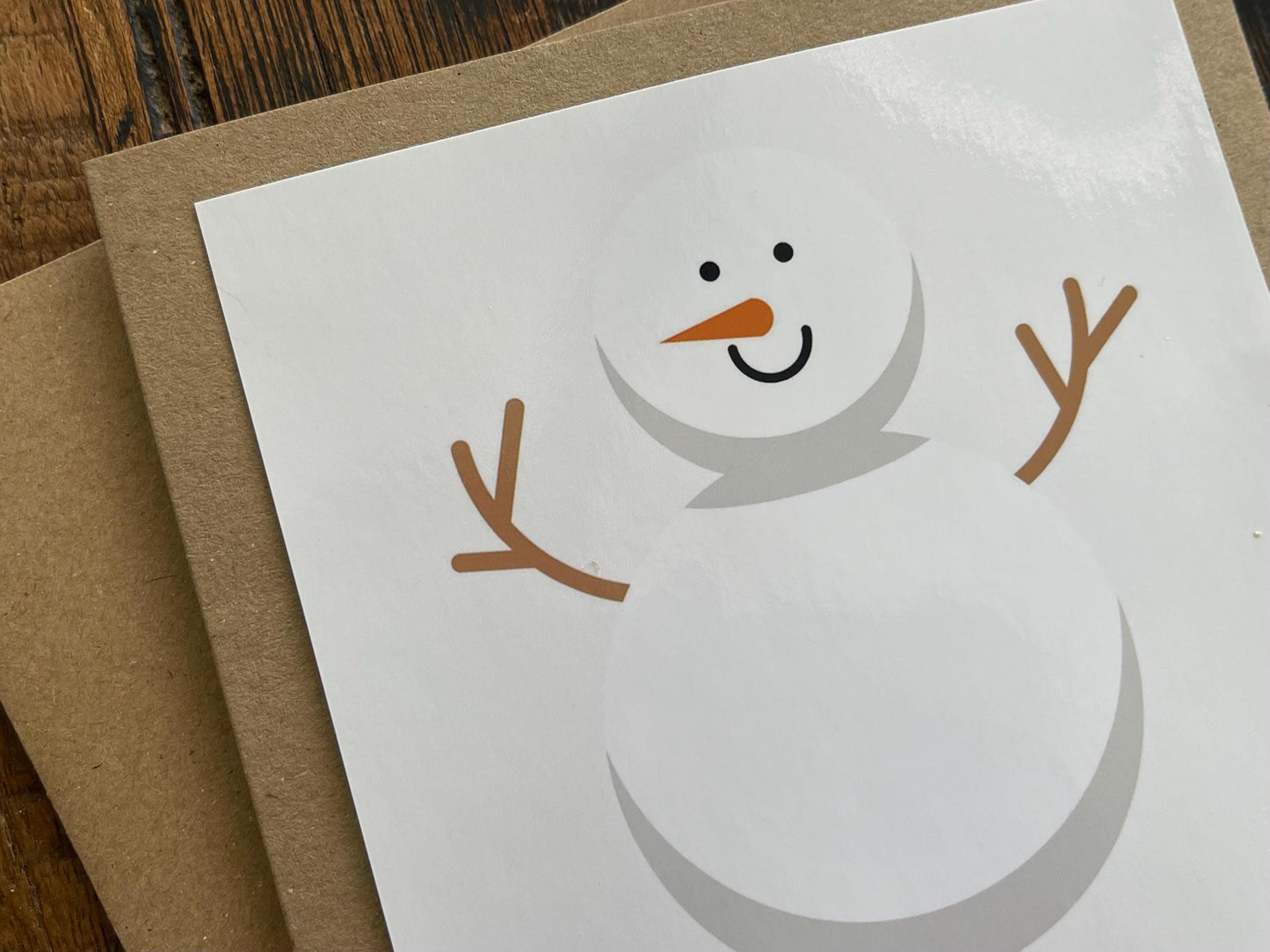 Christmas snowman card, recycled Christmas card, homemade Christmas card. Eco friendly card. Handmade card, ethical Christmas card
