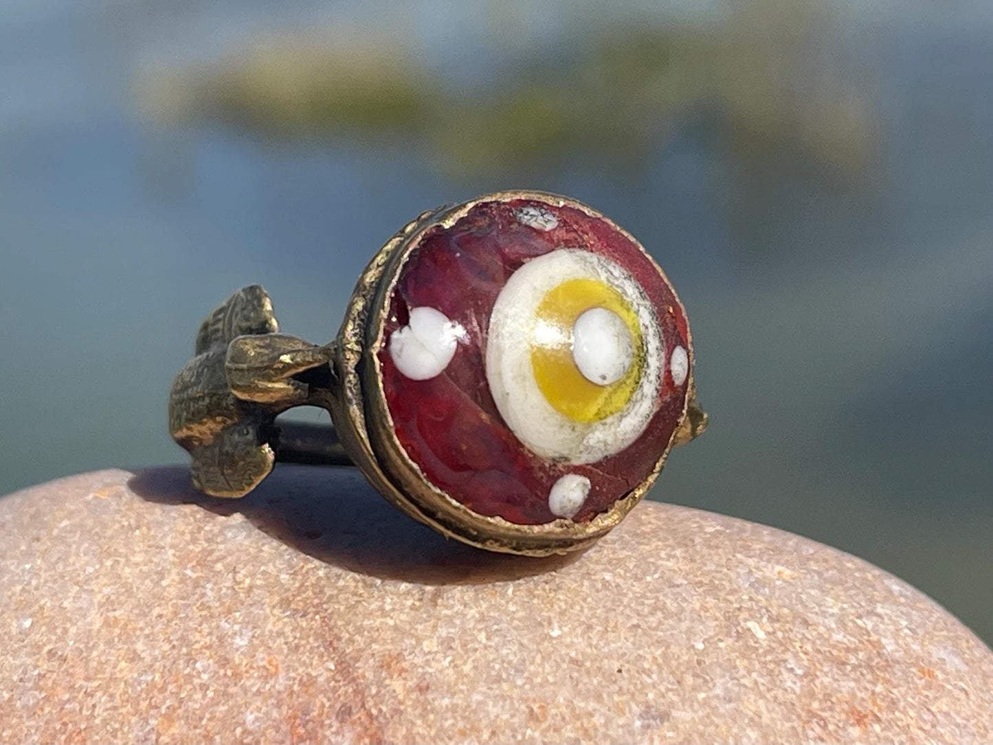 Fabulous vintage ring, large red ring, boho vintage jewellery, ethical jewellery, gypsy ring. Gypsy jewellery, statement jewellery