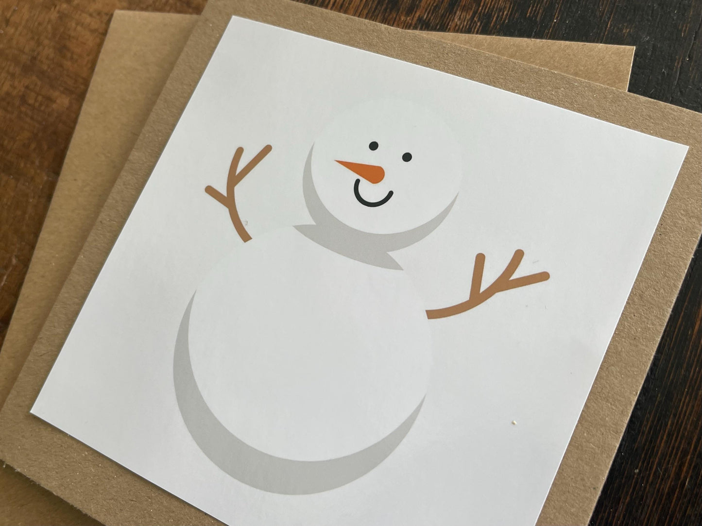 Christmas snowman card, recycled Christmas card, homemade Christmas card. Eco friendly card. Handmade card, ethical Christmas card