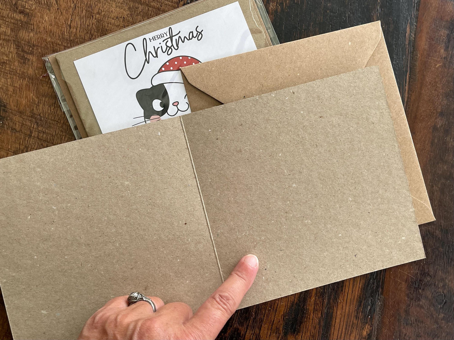 Recycled Christmas card. Christmas cat card, cat christmas card. Eco friendly Christmas card. Xmas cat card, ethical Christmas card