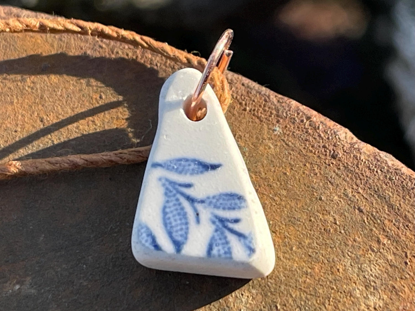 Rustic sea pottery necklace. Recycled necklace, unisex necklace. Surf necklace, hippy necklace, Gift for him, handmade gift for her, ethical
