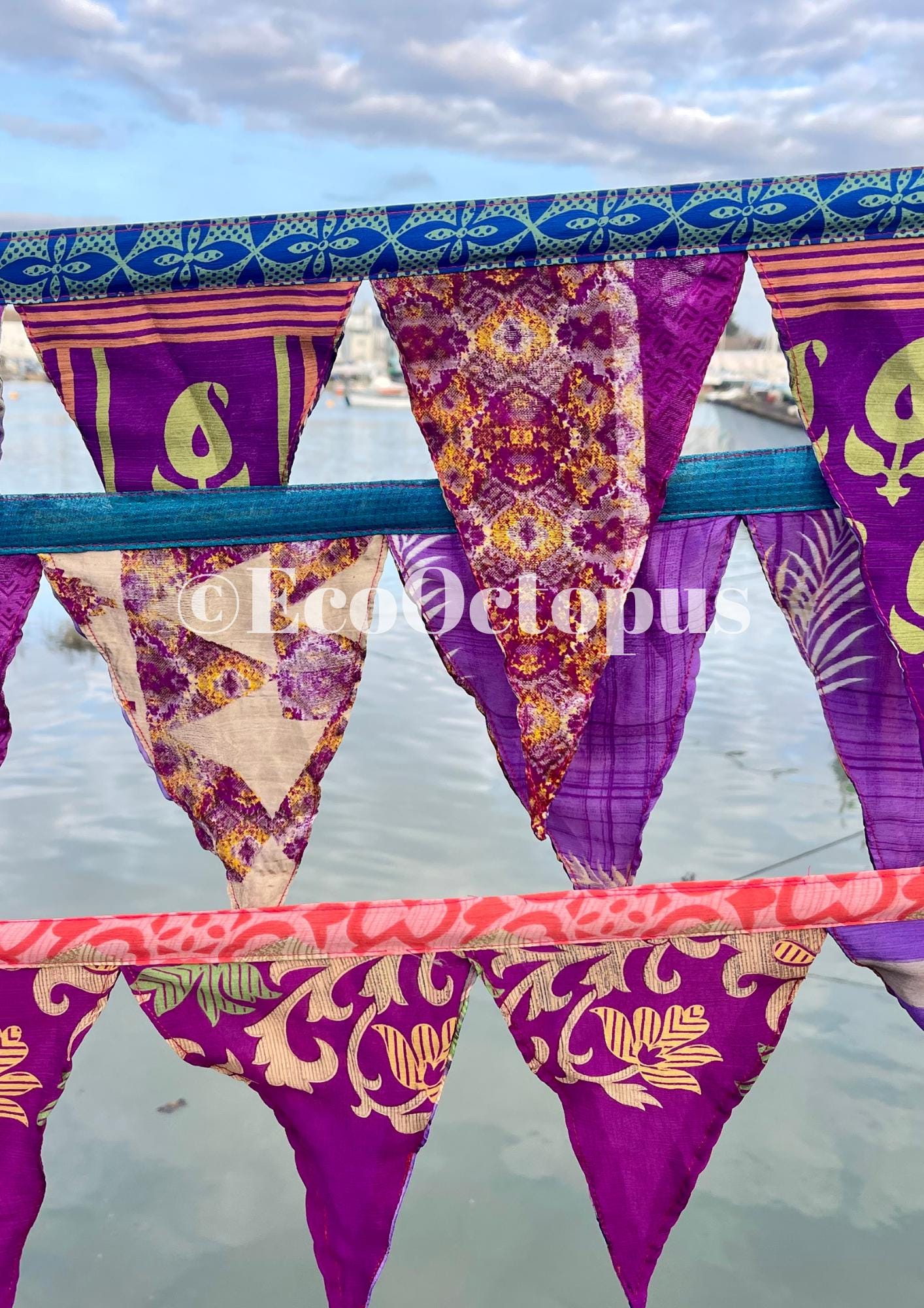PURPLE. Handmade Eco-Friendly bunting. Purple decorations.