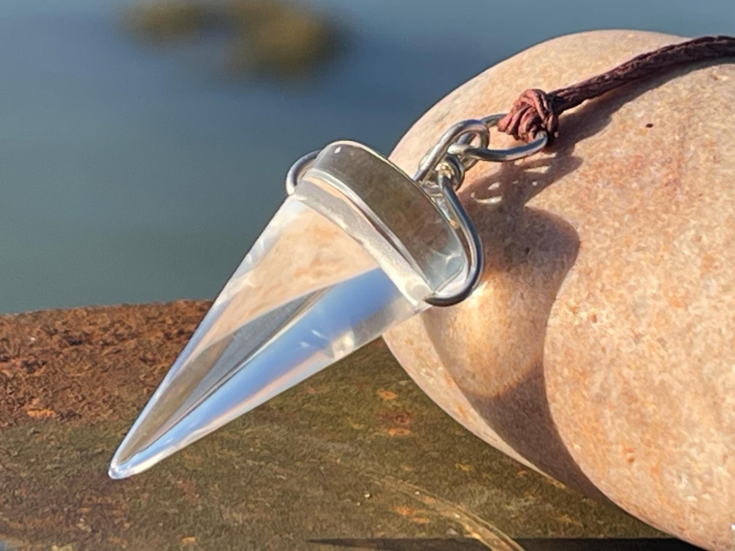 Clear quartz necklace in recycled sterling silver. Reiki necklace. Ethically sourced quartz. Gemstone necklaces. Necklace for healing,