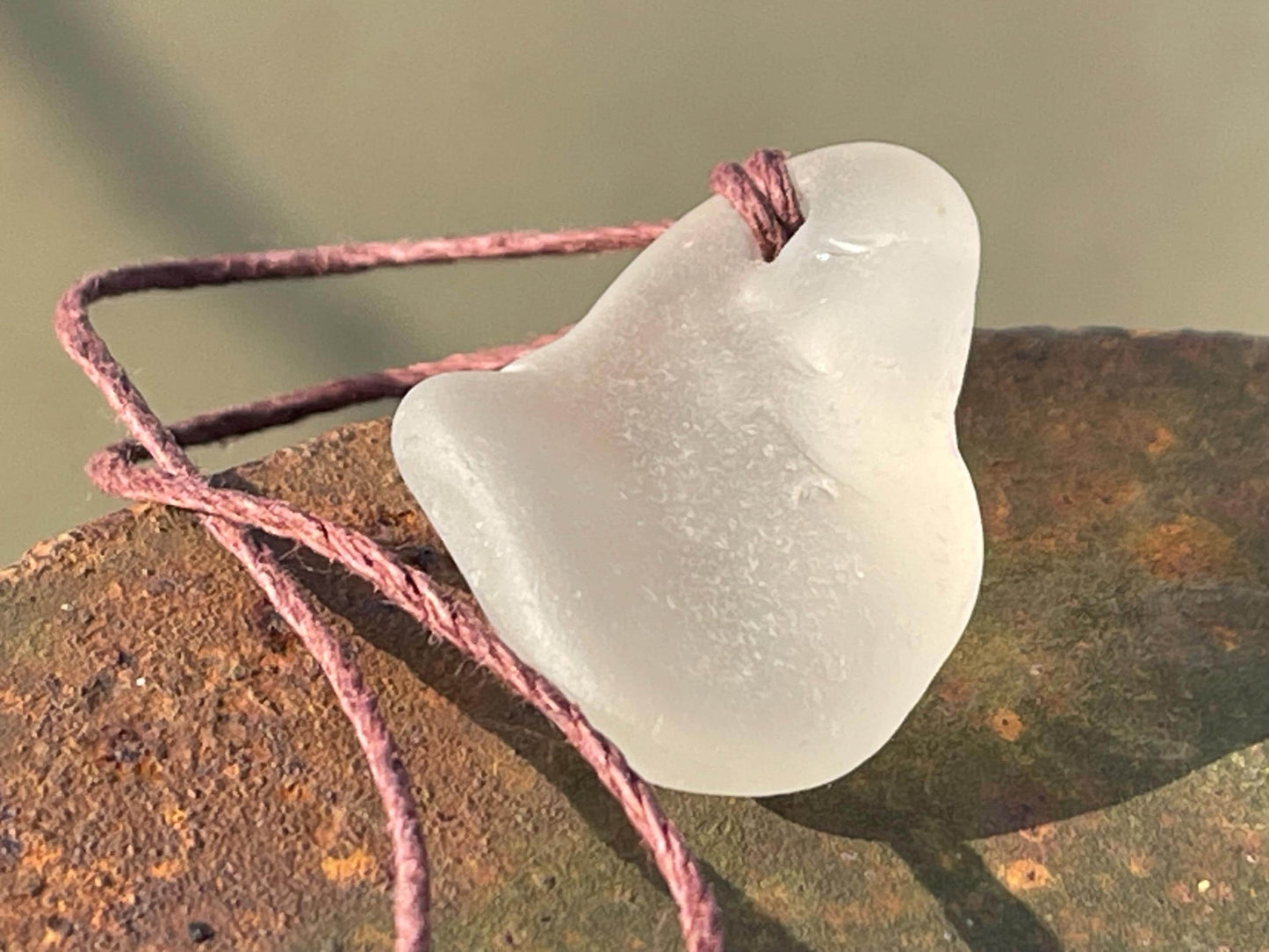 Unisex Cornish sea glass necklace, surf necklace, hippy necklace, gift for him, gift for her, recycled necklace, eco friendly necklace, boho