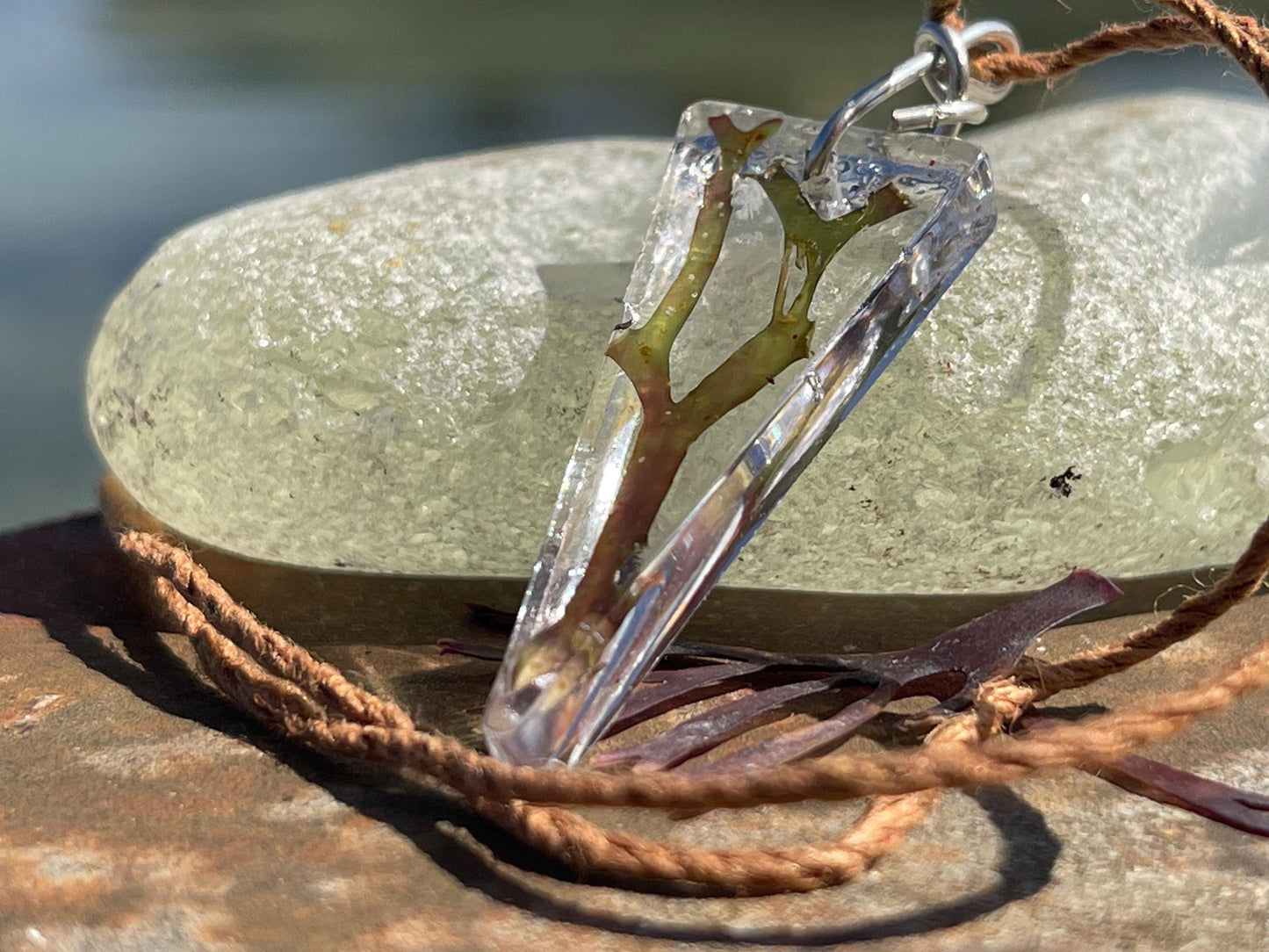 Seaweed necklace, gift for ocean lover, unique pendant, handmade necklace, boho necklace, unique jewellery ,unusual necklace, gift for her