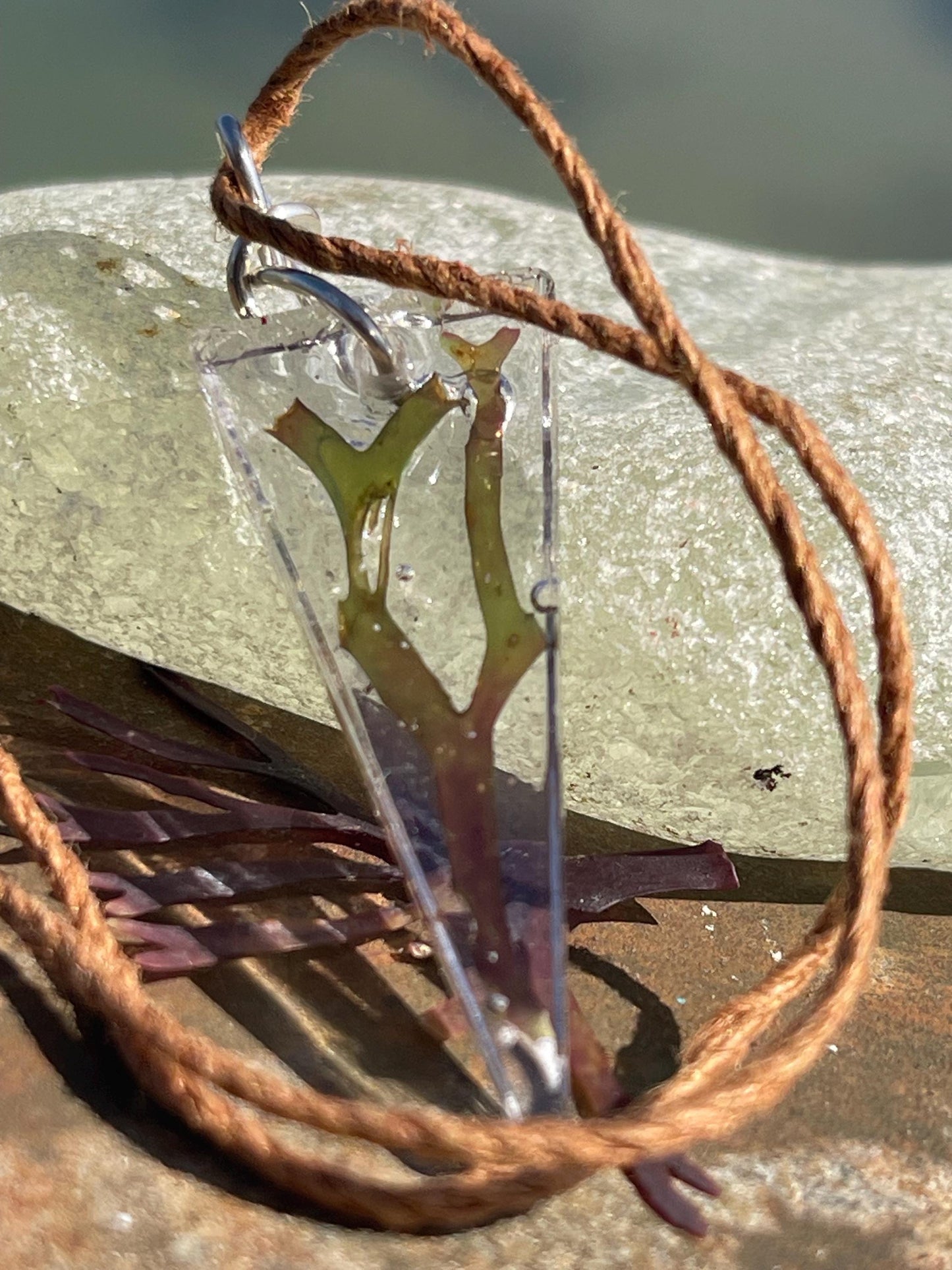 Seaweed necklace, gift for ocean lover, unique pendant, handmade necklace, boho necklace, unique jewellery ,unusual necklace, gift for her
