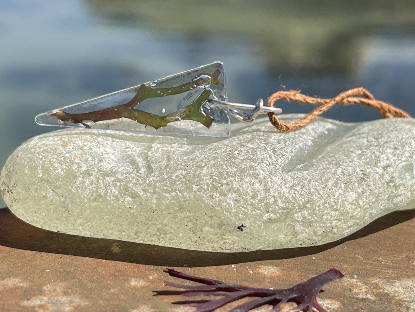 Seaweed necklace, gift for ocean lover, unique pendant, handmade necklace, boho necklace, unique jewellery ,unusual necklace, gift for her
