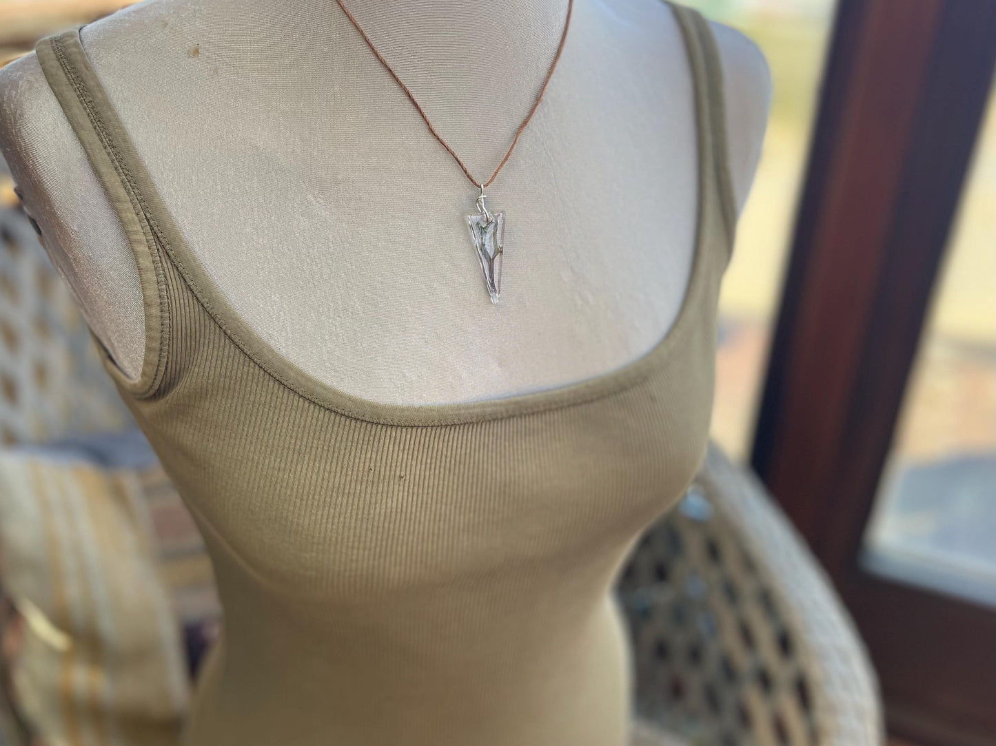 Seaweed necklace, gift for ocean lover, unique pendant, handmade necklace, boho necklace, unique jewellery ,unusual necklace, gift for her