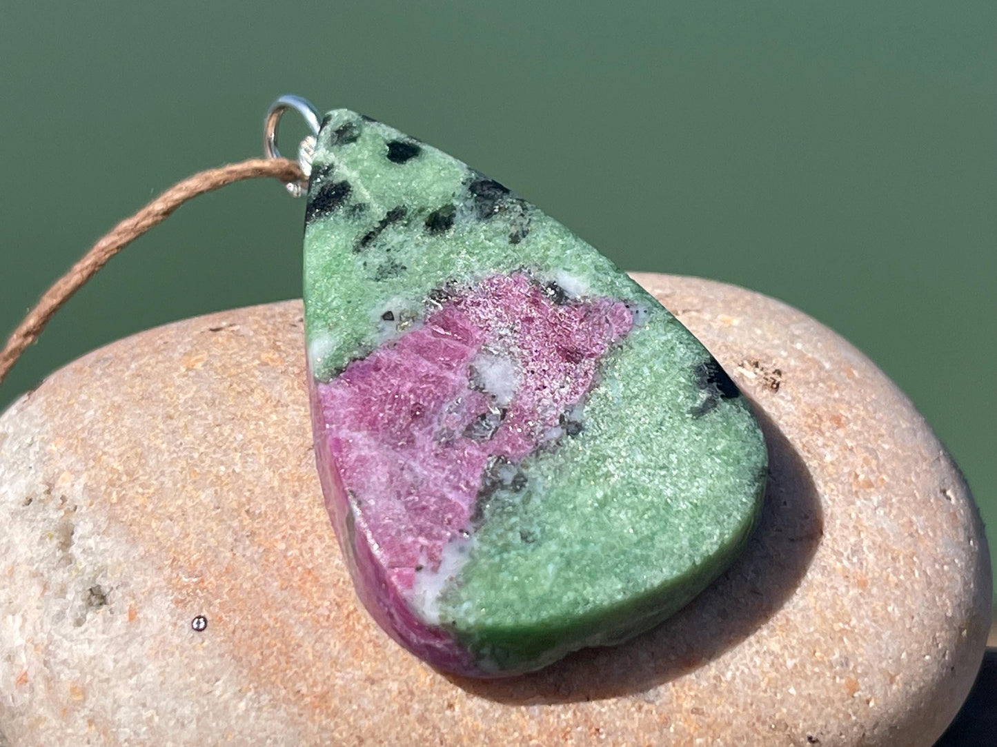 Ruby Fushsite necklace. Handmade necklace, gift for her, gift for him, unusual necklace, unique jewellery, ethical gift, ethical jewellery