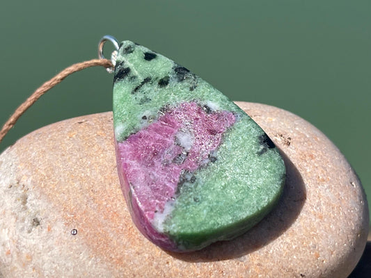 Ruby Fushsite necklace. Handmade necklace, gift for her, gift for him, unusual necklace, unique jewellery, ethical gift, ethical jewellery