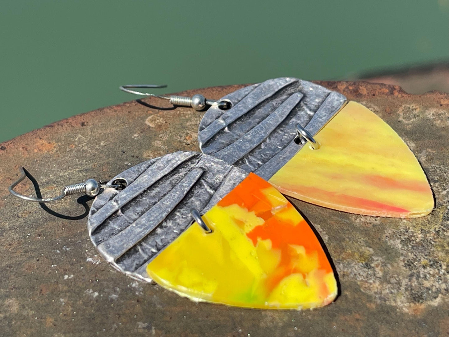 Trash earrings! Recycled plastics made into funky earrings. Eco friendly jewellery, ethical jewellery, ethical jewelry, handmade earrings