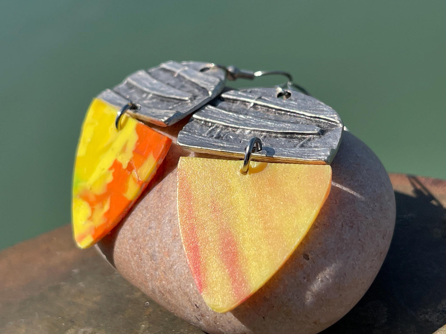 Trash earrings! Recycled plastics made into funky earrings. Eco friendly jewellery, ethical jewellery, ethical jewelry, handmade earrings