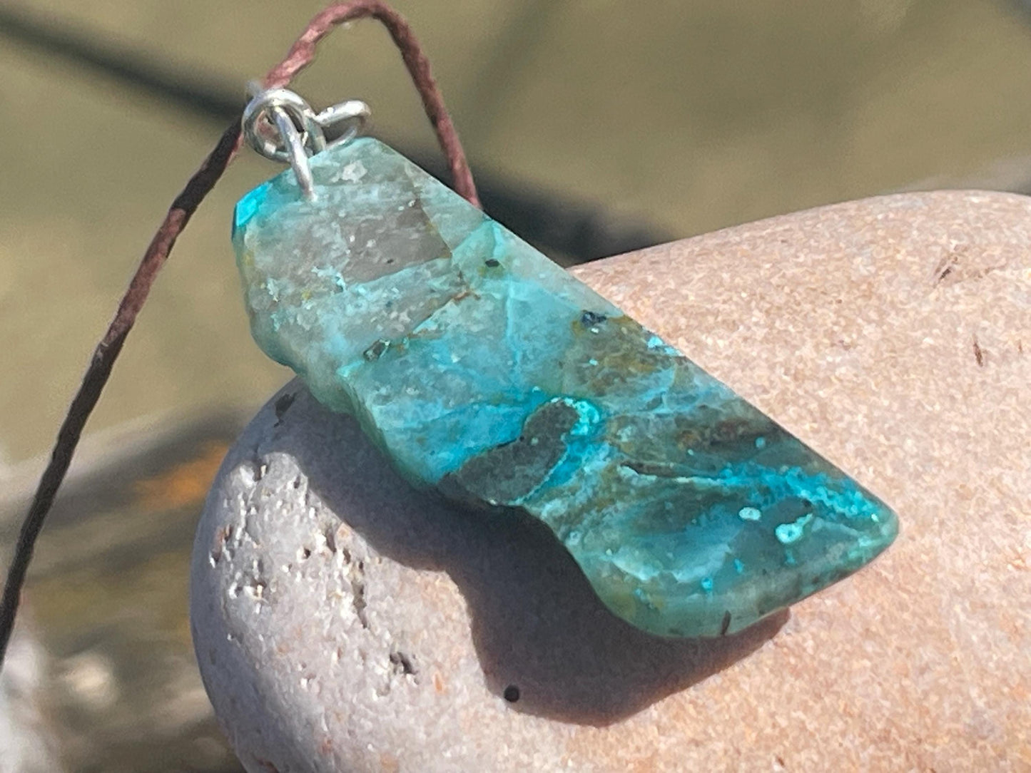 Chrysocolla Malachite necklace, ethical jewellery, bohemian necklace, unusual jewellery, malachite pendant, blue gemstone necklace