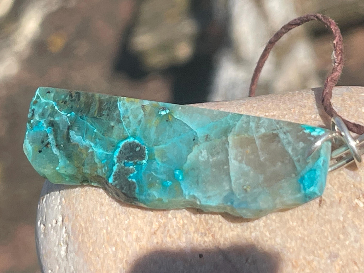 Chrysocolla Malachite necklace, ethical jewellery, bohemian necklace, unusual jewellery, malachite pendant, blue gemstone necklace